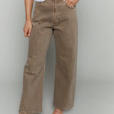 Samson High Rise Bowed Ankle Jeans - Tannin