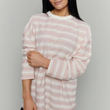 Scout Oversized Striped Knit Top - Blush
