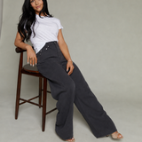 Brooks High Rise Linen Bowed Wide Leg Pant - Bristol Black