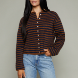 Haven Striped Button Front Cardigan