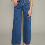 Callie Stacked Waist Wide Leg Jeans - Reflection