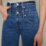 Callie Stacked Waist Wide Leg Jeans - Reflection