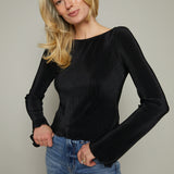 Karina Plisse Boat Neck Top