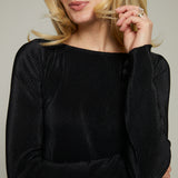 Karina Plisse Boat Neck Top