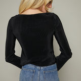 Karina Plisse Boat Neck Top