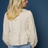Ginny Striped Tie-Front Blouse