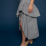 Marina Tiered Ruffle Hem Midi Skirt