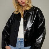 Brenna Cropped Leather Jacket