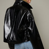 Brenna Cropped Leather Jacket