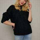 Celeste Oversized Mock Neck Sweater - Midnight