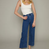 Lana Ankle Pintuck High Rise Wide Leg Jean - Country Club