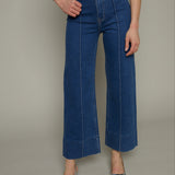 Lana Ankle Pintuck High Rise Wide Leg Jean - Country Club