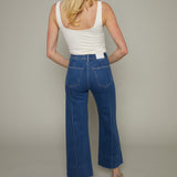 Lana Ankle Pintuck High Rise Wide Leg Jean - Country Club