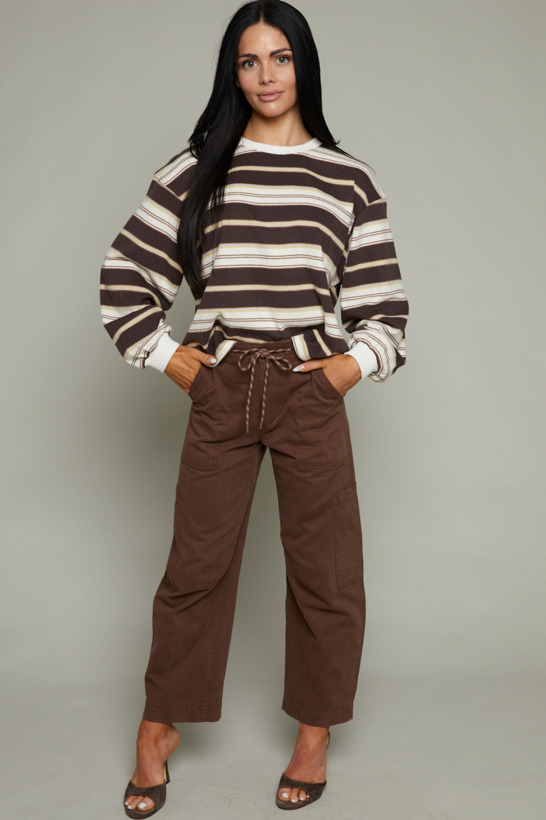Reya Striped Crew Neck Long Sleeve