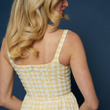 Meadow Gingham Corset Midi Dress