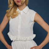 Autumn Cropped Ruffle Hem Top