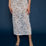 Carla Embroidered Lace Midi Skirt