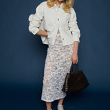 Carla Embroidered Lace Midi Skirt