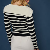 Paige Stripe Sailor Collar Cardigan
