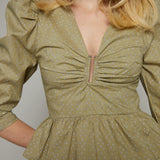 Chandler Peplum Puff Sleeve Blouse