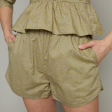 Amber Curved Hem Floral Shorts