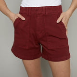 Valerie High Rise Utility Short - Sangria