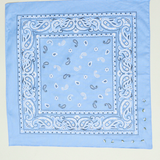 Embroidered Mini Bouquet Bandana - Soft Blue