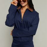 Arabella Contrast Collar Twill Jacket