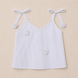 Amelia Striped Floral Applique Top