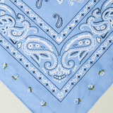 Embroidered Mini Bouquet Bandana - Soft Blue