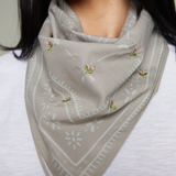 Rose Bud Embroidered Bandana