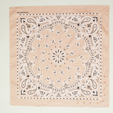 Embroidered Mini Bouquet Bandana - Tan