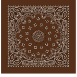 Classic Paisley Bandana - Chocolate/White