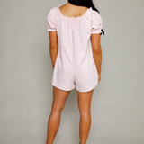 Darci Blush Denim Puff Sleeve Romper