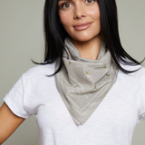 Rose Bud Embroidered Bandana