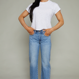 Kirby Mid Rise Bowed Straight Leg Jeans - Star Studded