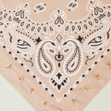 Embroidered Mini Bouquet Bandana - Tan