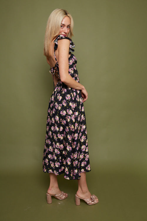 Bexley Dark Floral Bustier Midi Dress