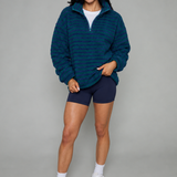 Marcy Half Zip Fleece Pullover - Navy/Green