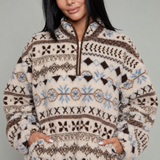 Issa Oversized Fair Isle Sherpa Pullover