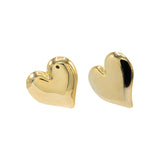 Gold Chunky Heart Stud Earrings