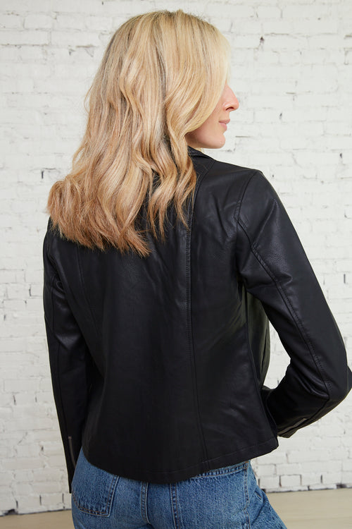 Leah Vegan Leather Moto Jacket