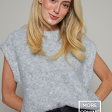 Noelle Short Sleeve Sweater - Grey