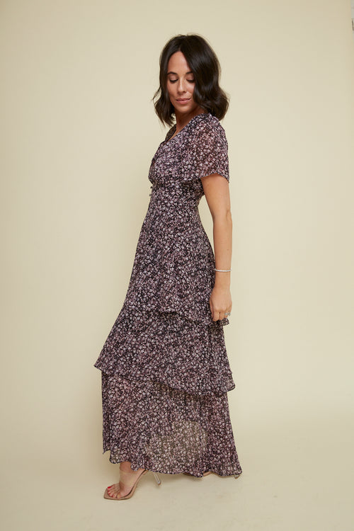 Miley Floral Tiered Midi Dress