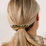 Gold Hammered Bar Barrette