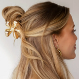 Gold Metal Flower Claw Clip