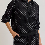 Fawn Relaxed Collared Polka Dot Sweatshirt