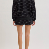 Fawn Relaxed Collared Polka Dot Sweatshirt