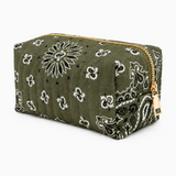 Bandana Print Zip Cosmetic Bag - Army Green