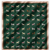 Equestrian Square Silk Scarf - Green